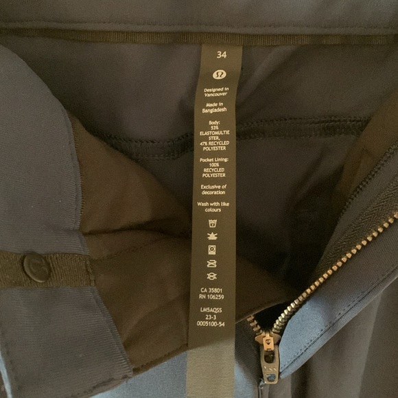 Lululemon men’s ABC Slim Fit warpstreme pant 34”x 34” - Picture 4 of 7